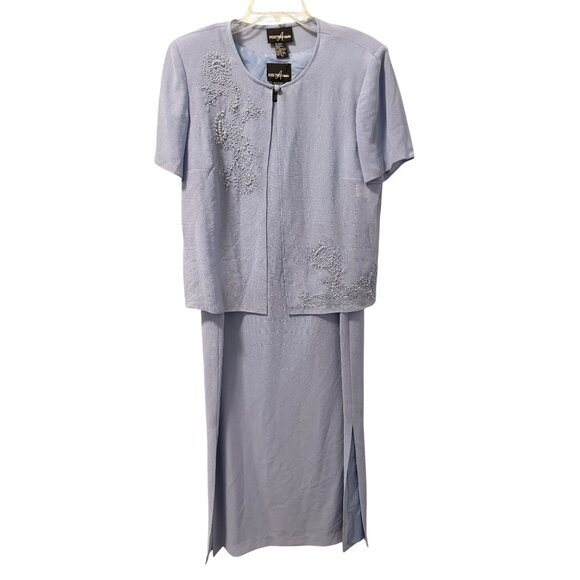 Positive Attitude Womens 2-Piece Light Blue Dress Set With Beading Embellishment - Picture 1 of 12